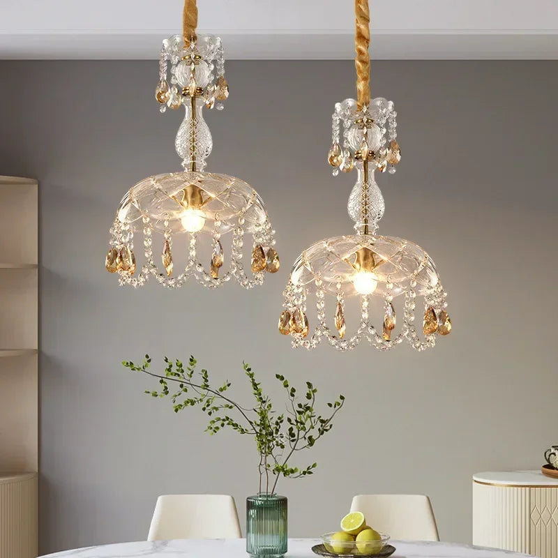 Luxury Crystal Ceiling Lamps Shine Bright in Your Bedroom & Dining Room with LED Elegance