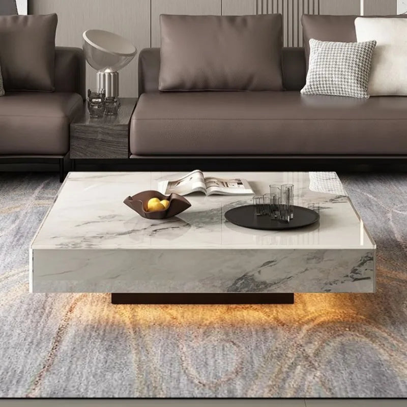 Aesthetic Square Coffee Table with Display Frame – Perfect Japanese-Inspired Home Accent