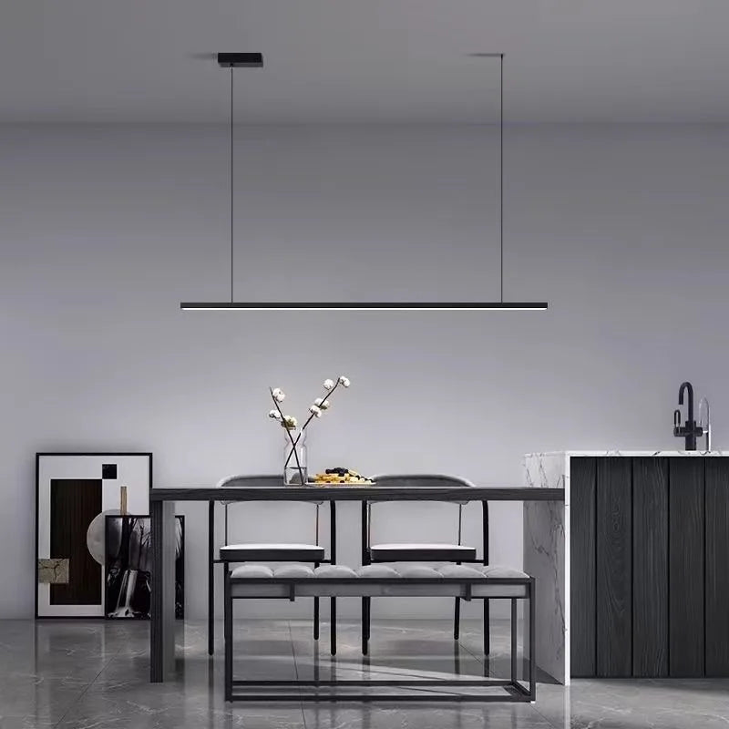 Long Strip Nordic Chandelier Perfect for Restaurant, Office & Dining Table Lighting