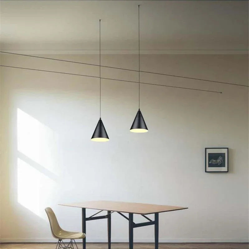 Stylish Cone Shape Iron Art Lamps LED Ilumination Lighting Minimalist Home Interiors