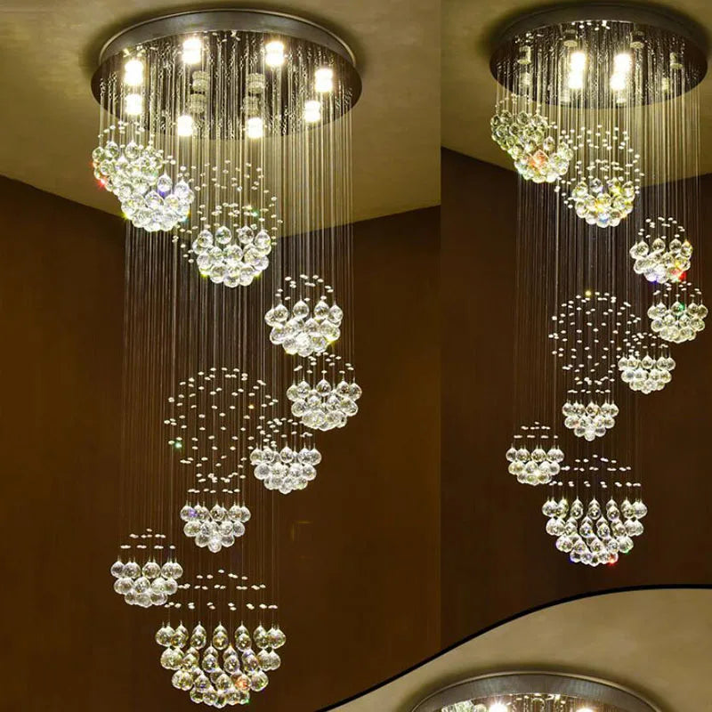Shimmering Crystal Chandelier Modern LED Lighting