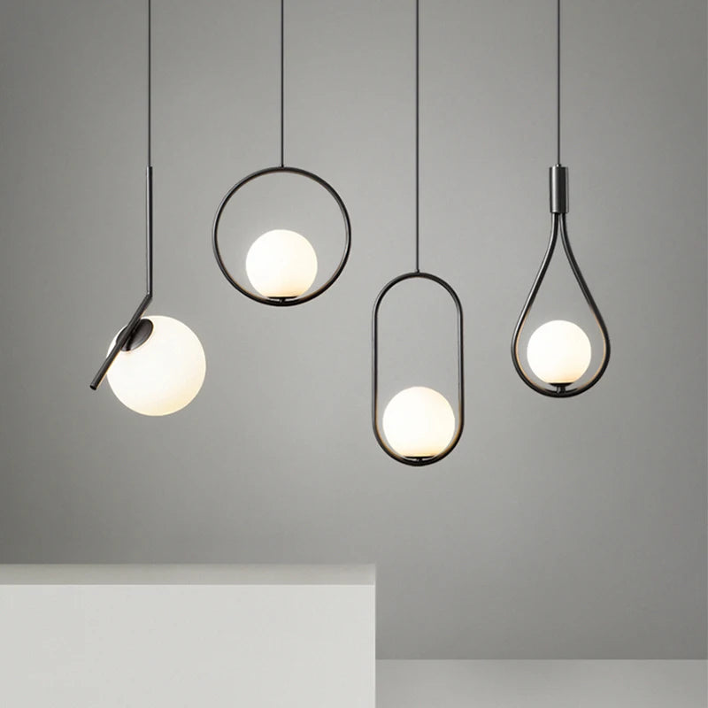 Sleek Glass Pendant Lights for Kitchen, Dining, and Bedroom