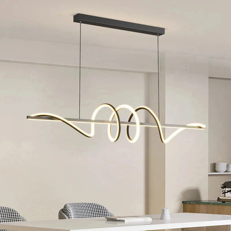 Sleek & Stylish Wavy LED Chandelier Perfect for Any Space