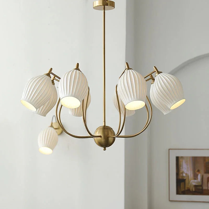 Stylish Cream Ceramic Chandelier for Dining Rooms & Bedrooms