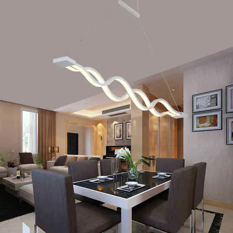 Fish Line Style Wave Chandelier for Dining, Office & Living Rooms
