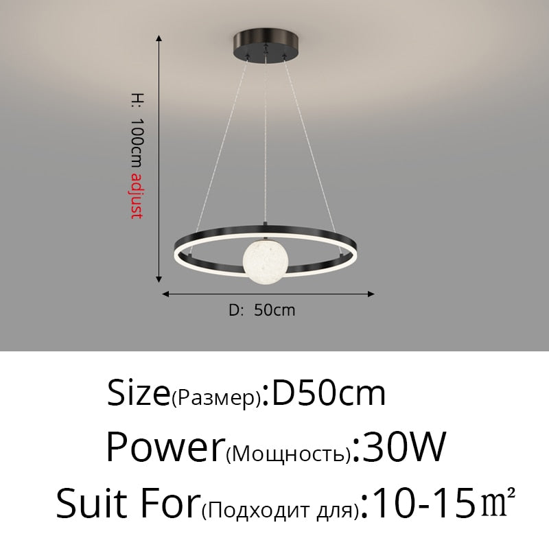 Modern Minimalist LED Ceiling Chandelier for Living Room, Bedroom, or Dining Room