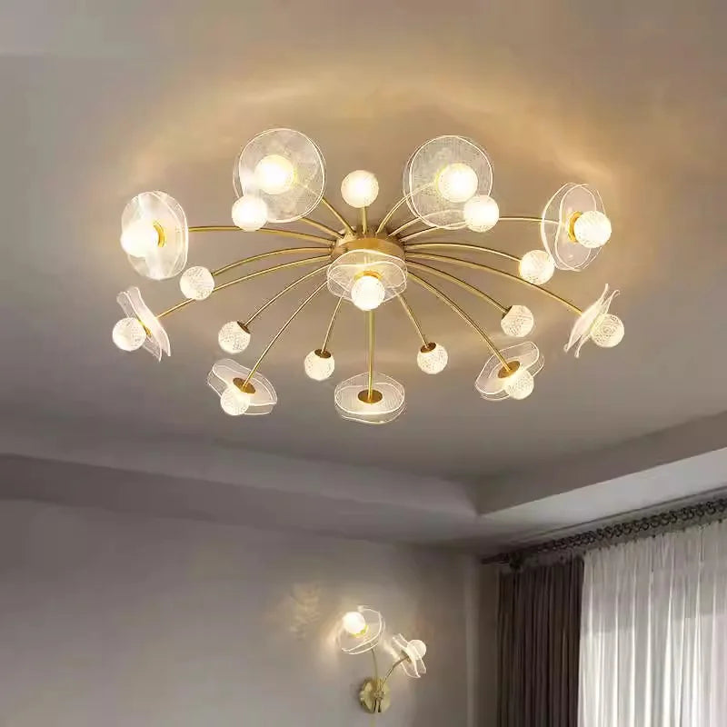Full Copper LED Chandelier for a Timeless Look for Villas & Living Rooms