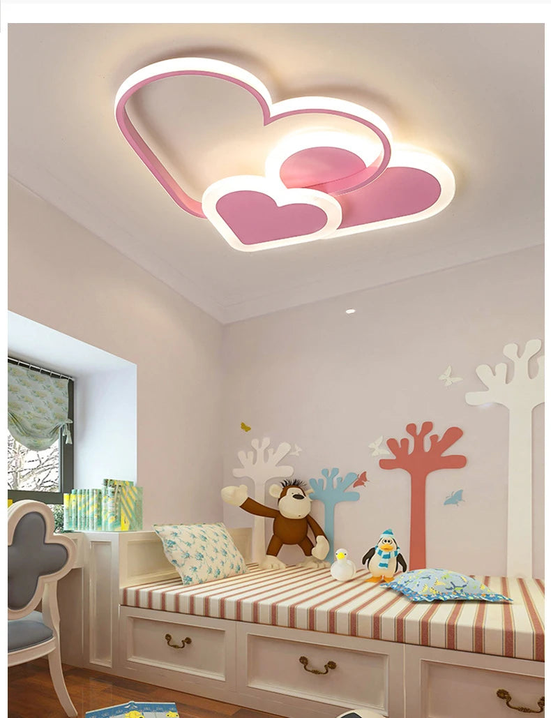 Enchanting Cloud & Heart LED Ceiling Lamp Perfect Touch for Kids’ Spaces