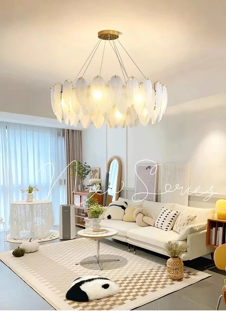 Glamorous Gold Crystal Chandelier for Living & Dining Rooms