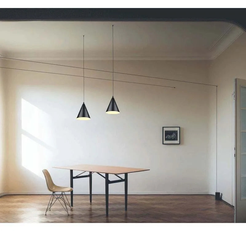 Stylish Cone Shape Iron Art Lamps LED Ilumination Lighting Minimalist Home Interiors