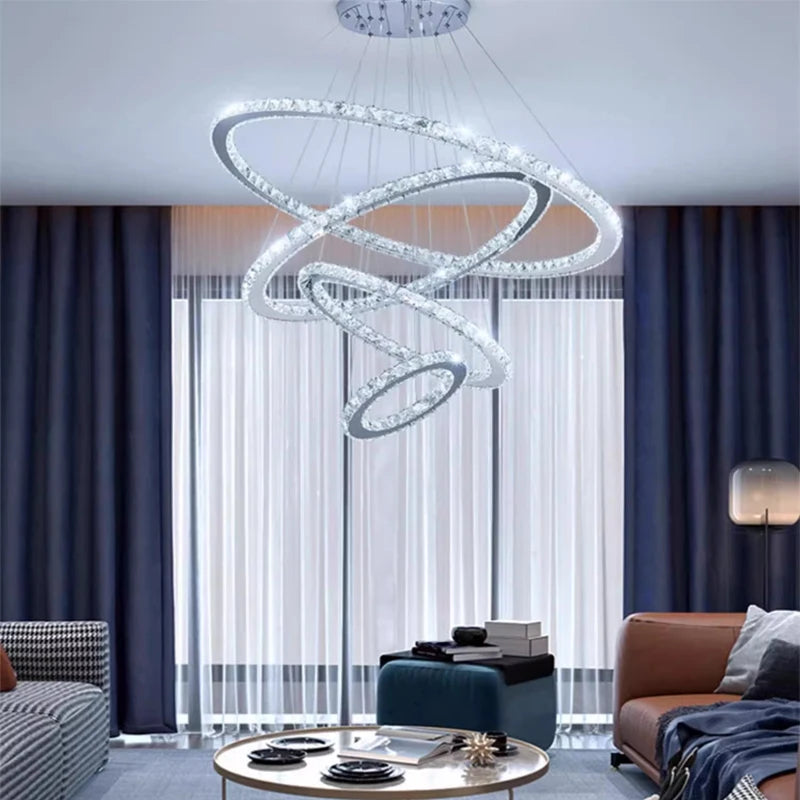 Sparkling Crystal LED Chandelier Perfect for Living & Dining Spaces