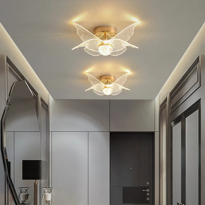 Gold Plafonier Chandelier for Hallways & Entryways