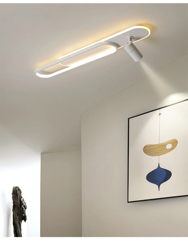 Sleek LED Chandelier with Adjustable Spotlights Perfect for Living, Dining, Bedroom & More