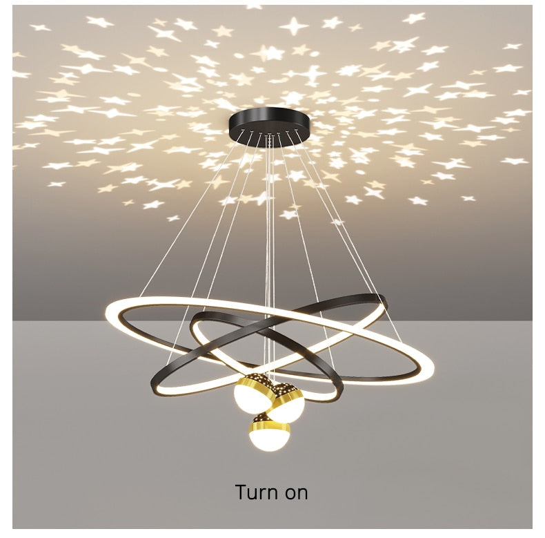 Modern Minimalist LED Ceiling Chandelier for Living Room, Bedroom, or Dining Room