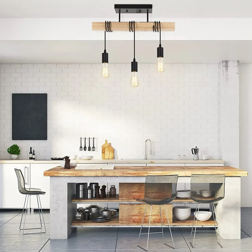 Rustic Winding Wood Chandelier for Bedroom, Dining & Living Rooms