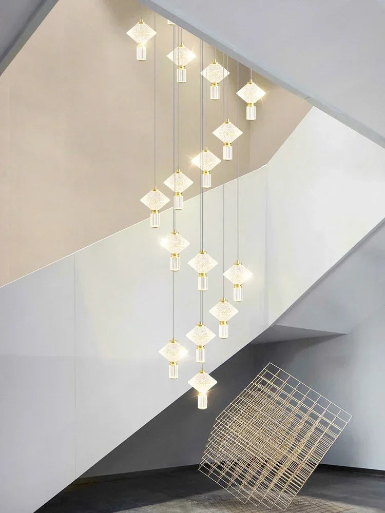 Duplex Staircase Chandelier Perfect for Villas, Lofts & Apartments