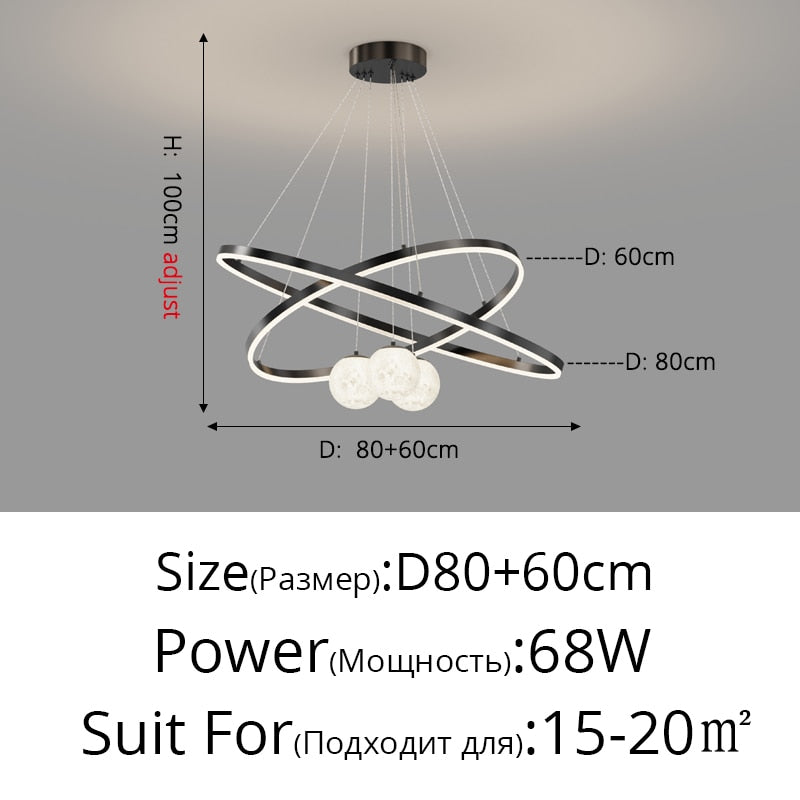 Modern Minimalist LED Ceiling Chandelier for Living Room, Bedroom, or Dining Room