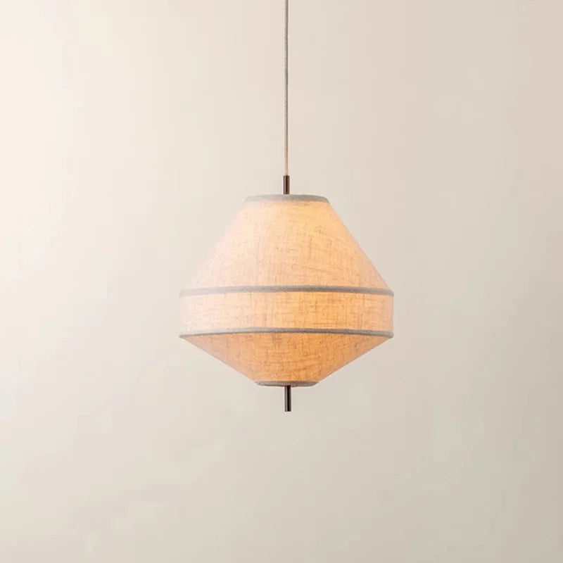 Wabi Sabi Fabric Pendant Light – Japanese UFO Lantern Chandelier for Modern Dining Rooms