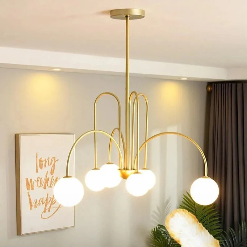 Elegant 8 Head Glass Ball Chandelier Perfect for Dining & Kitchen