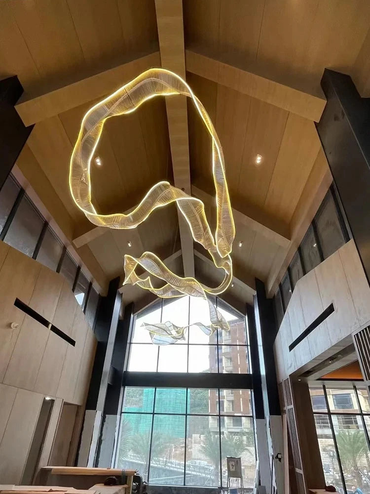 Stunning Hanging LED Glass Chandelier