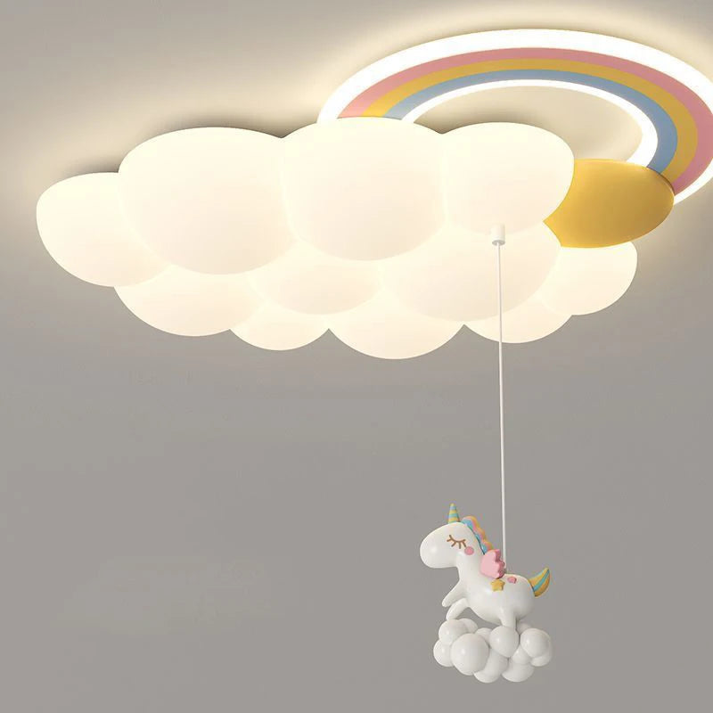 Adorable Rainbow & Cloud Chandelier Ceiling Light for Kids’ Room