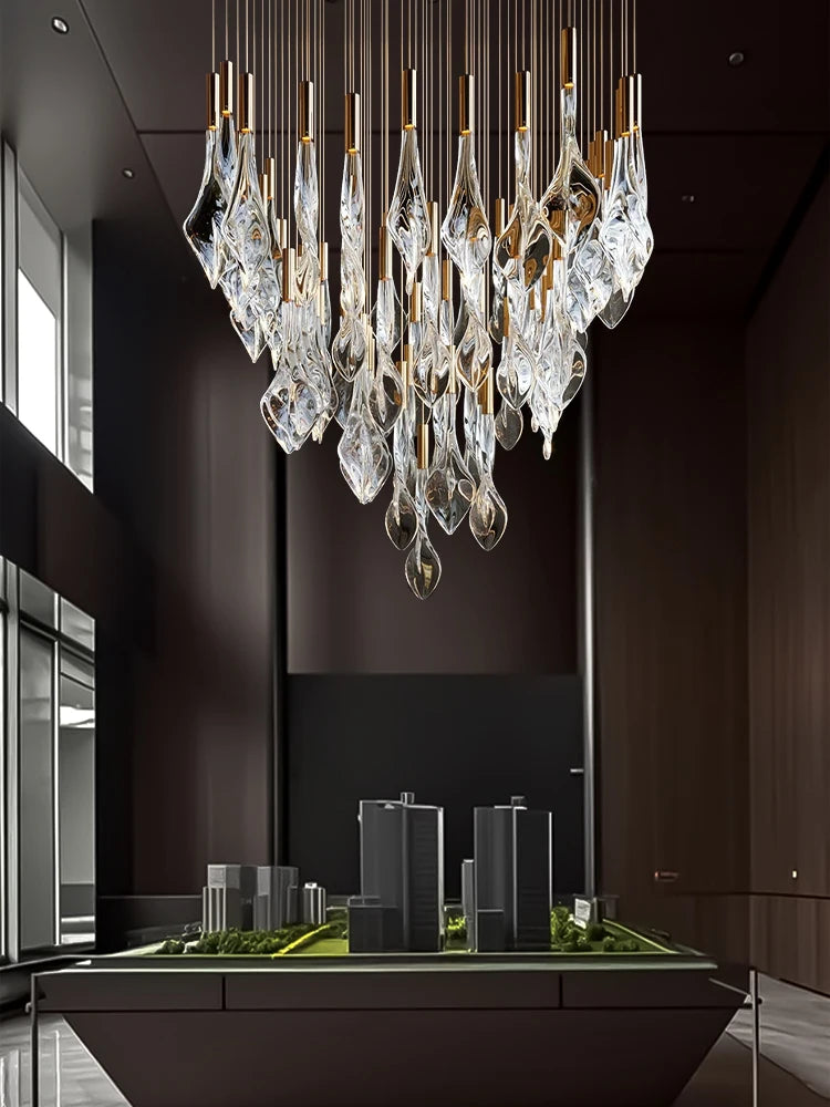 Luxury Villa & Hotel Chandelier – Customizable Glass LED Ceiling Pendant Lighting