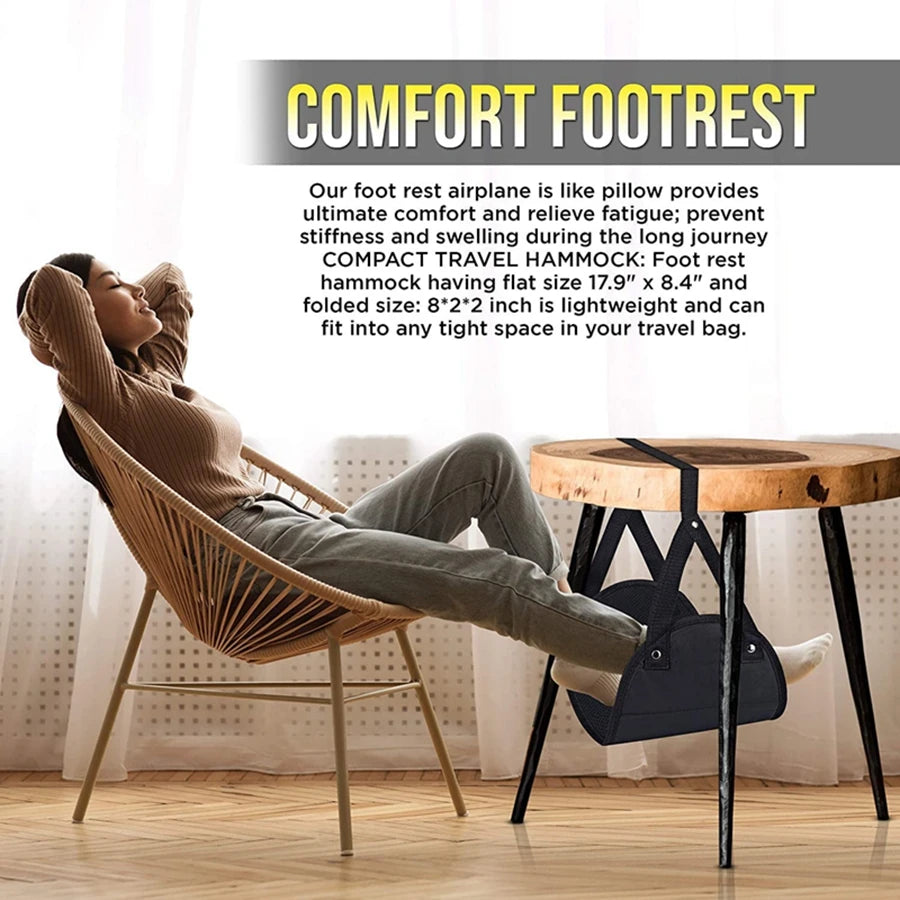 Comfy Hanger Travel Footrest Hammock Made with Premium Memory Foam