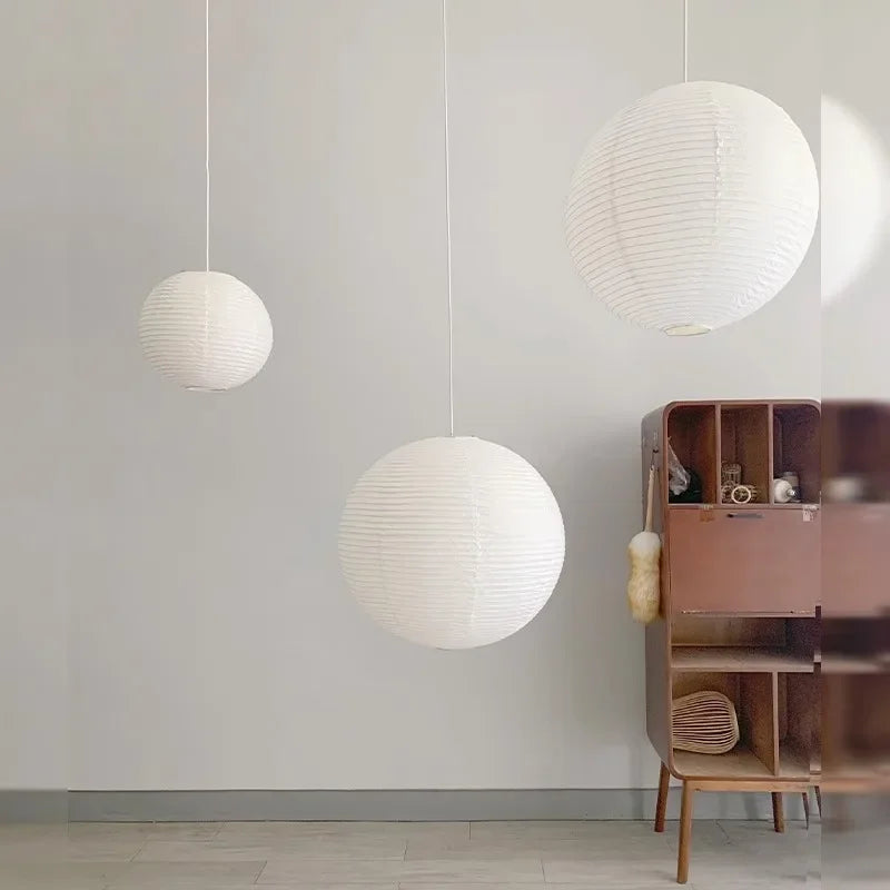 Handmade Rice Paper Hanging Light for Study, Café & Bedroom