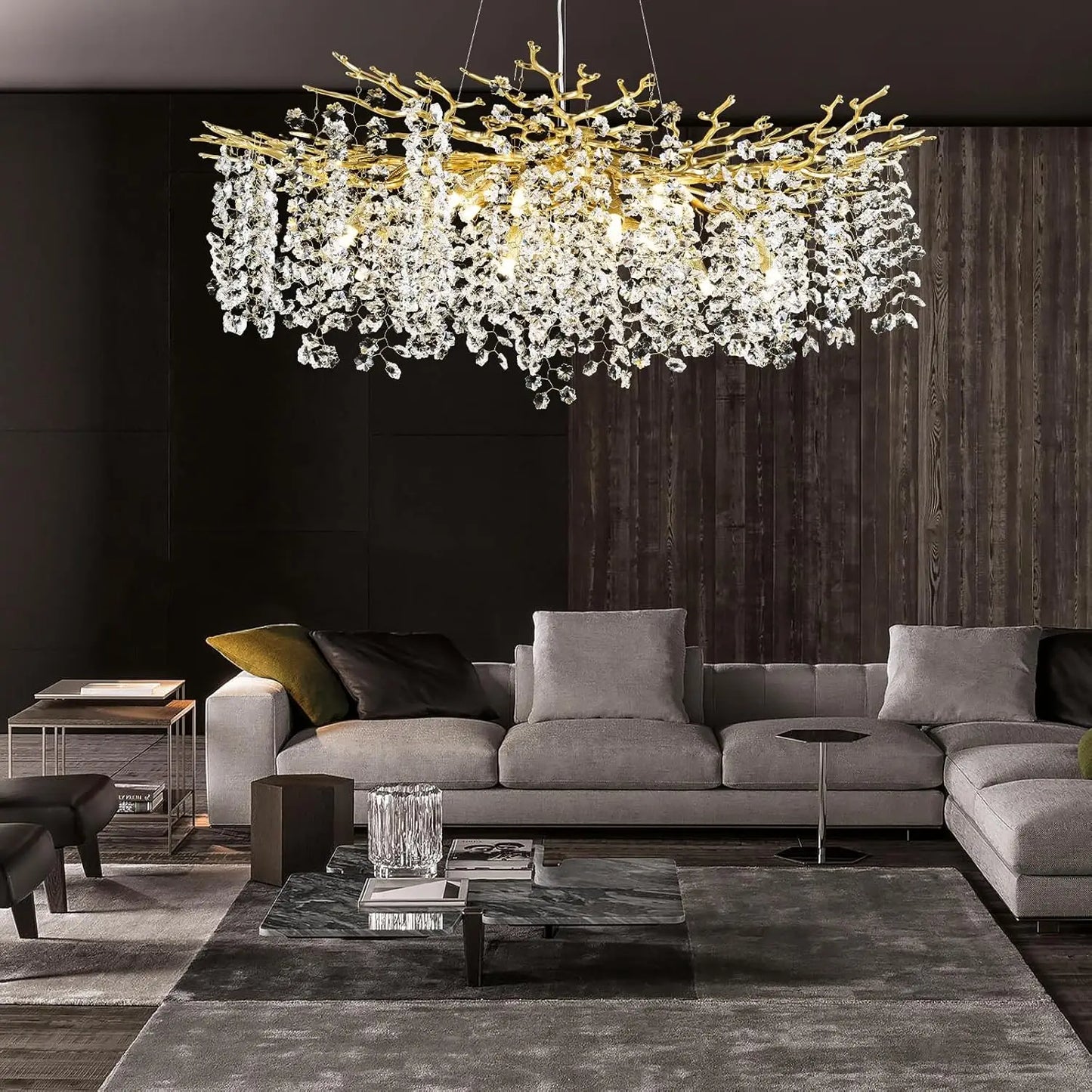 Tree Branch Gold Crystal Chandelier for Your Dining Space