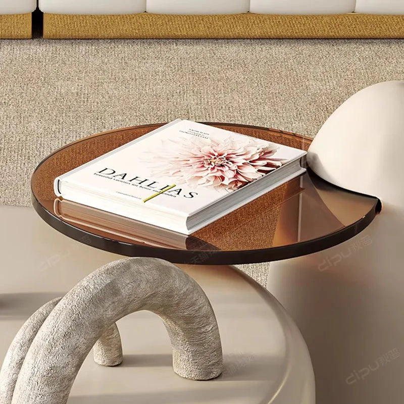 Nordic Round Salon Coffee Table – Small Designer Accent for Sofa Side