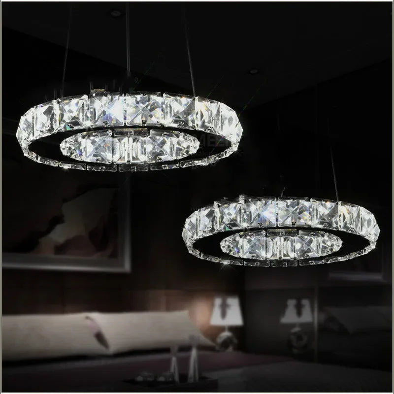 Sleek 200mm Crystal Ring Lamp for Offices & Small Spaces