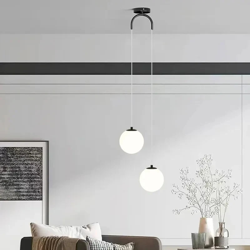 Long Glass Ball Chandelier for Dining Tables & More