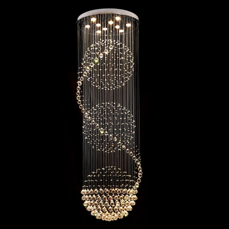 Spiral Ball Drop Chandelier for Hotels & Luxury Homes
