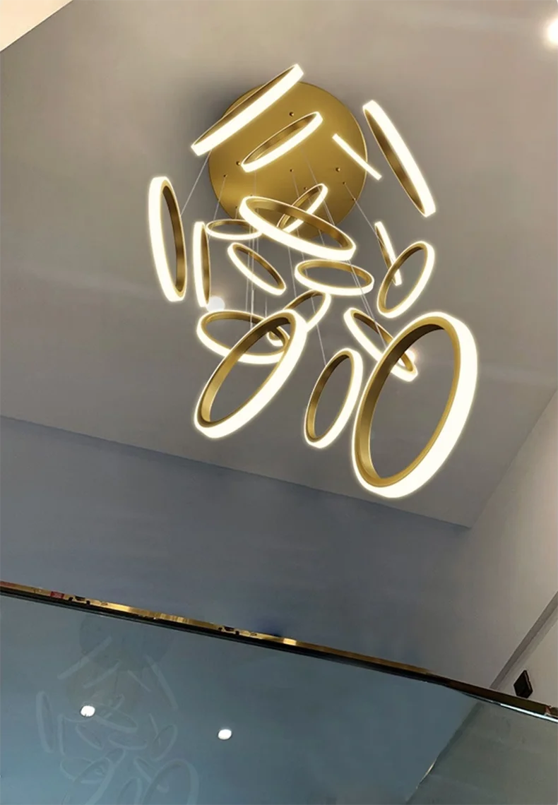 Chic Circular Pendant Lamp Ideal for Stairs and Indoor Decor