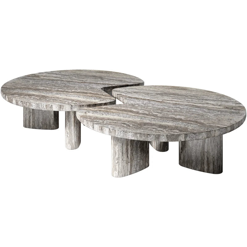 Geometric Marble Coffee Table Set for Modern Living Rooms