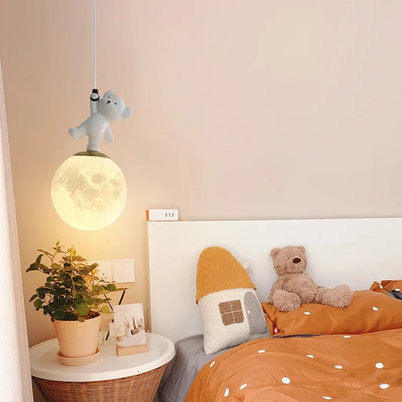 Adorable Bear Moon, and Astronaut Chandelier for Boys and Girls