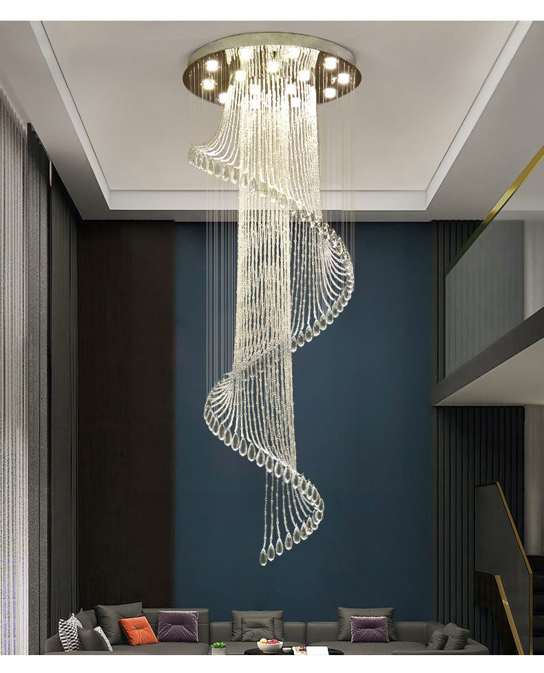 Minimalist Duplex Stair Chandelier with Modern Design