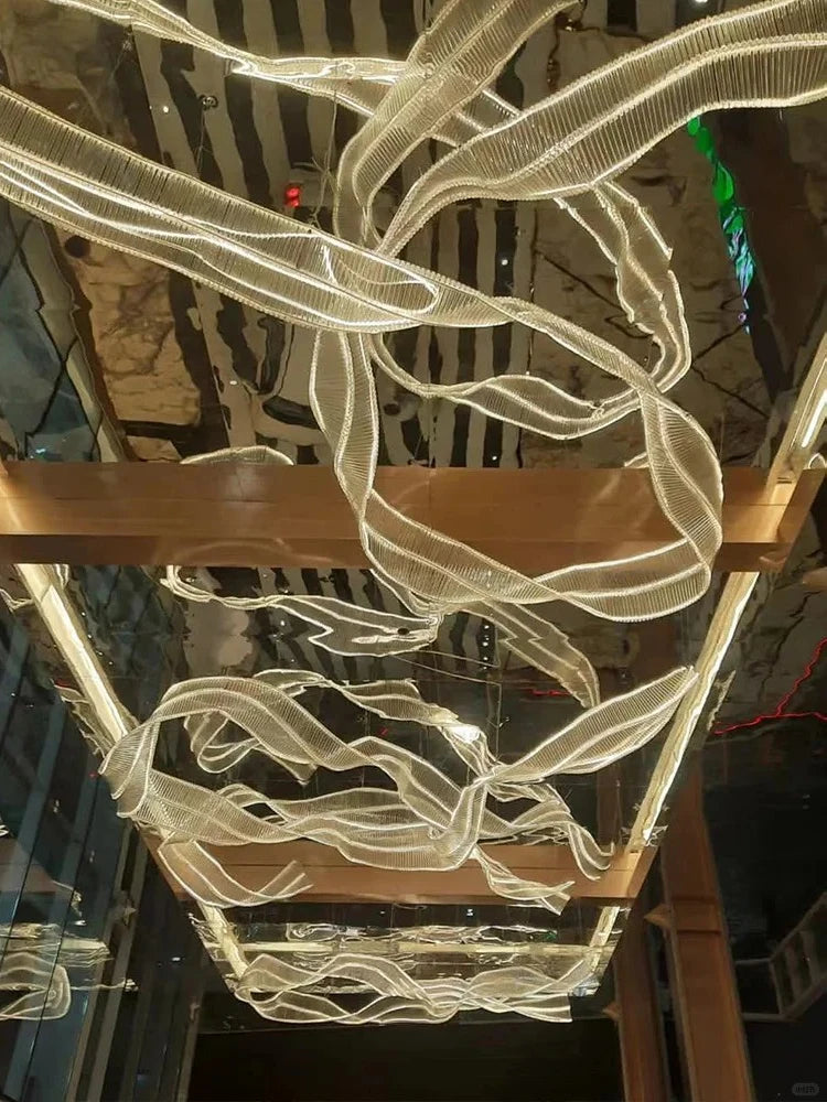 Stunning Hanging LED Glass Chandelier