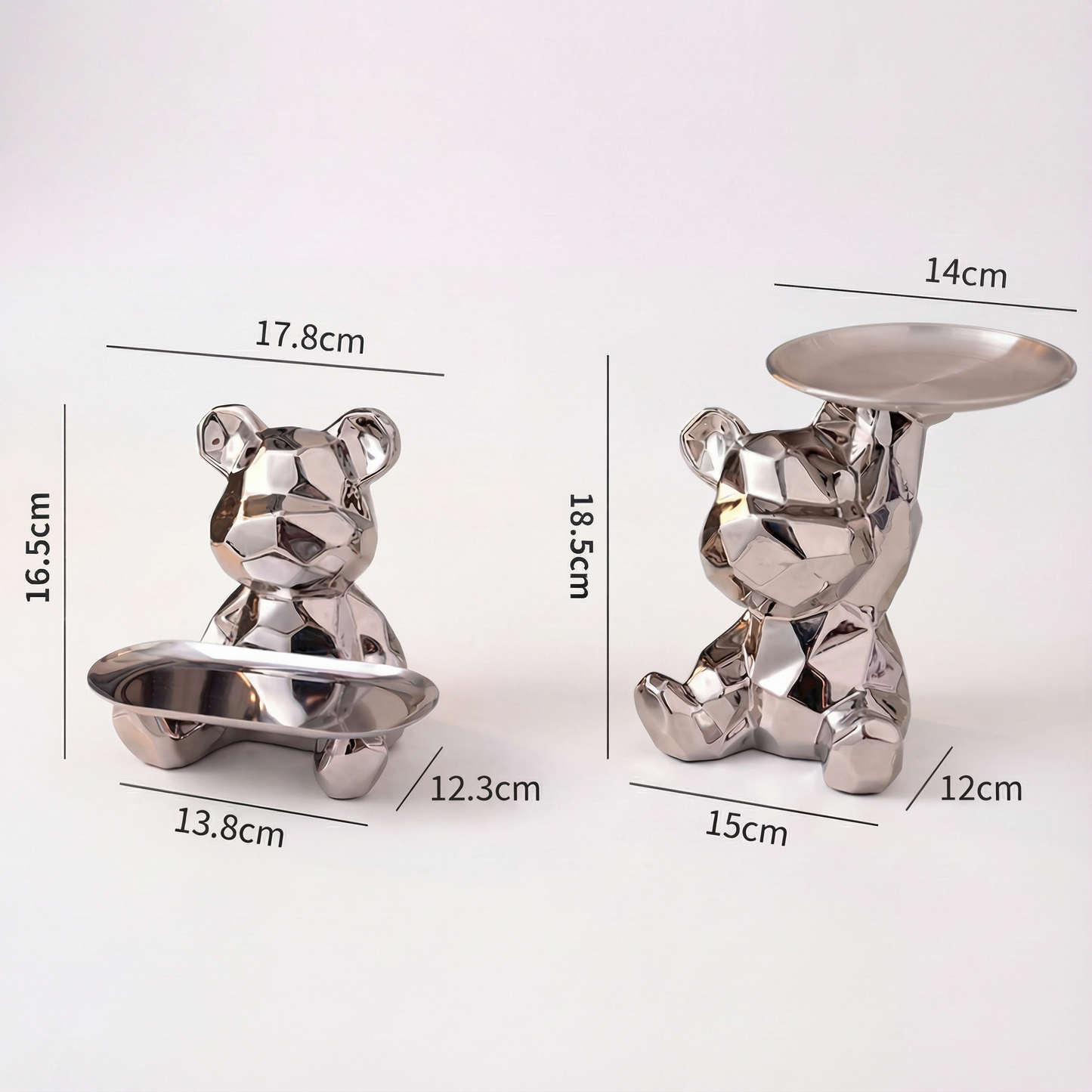 Geometric Bear Tray Statue with Smart Storage Perfect for Living Rooms & Any Space