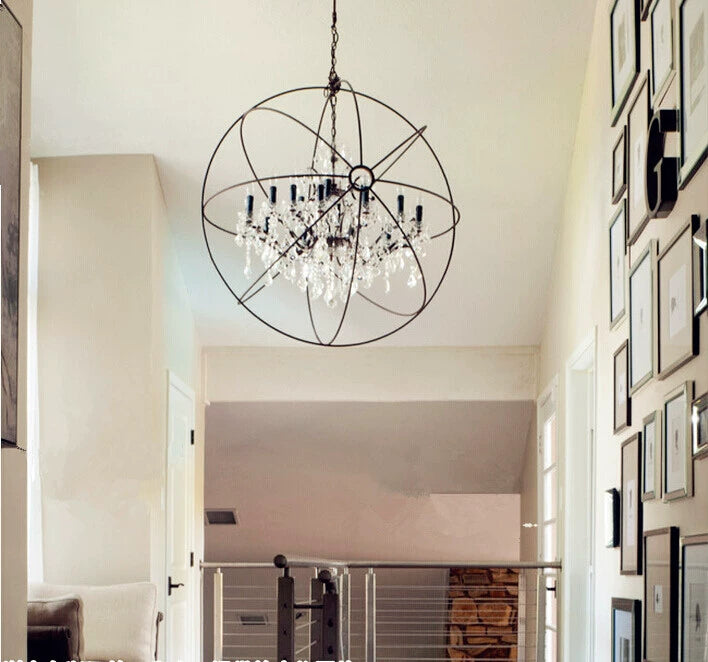 ORB Chandelier & LED Bar Light for Farmhouse Kitchen & Loft Decor