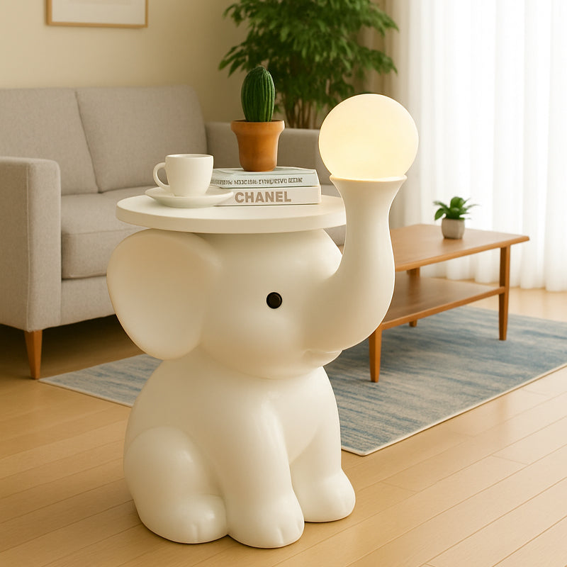 Luxury Elephant Moon Lamp Minimal Round Table