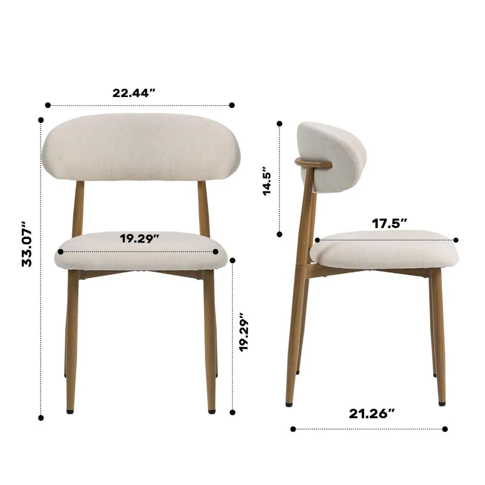 Modern Fabric Upholstered Dining Chairs Set of 4 for Kitchen & Dining Spaces