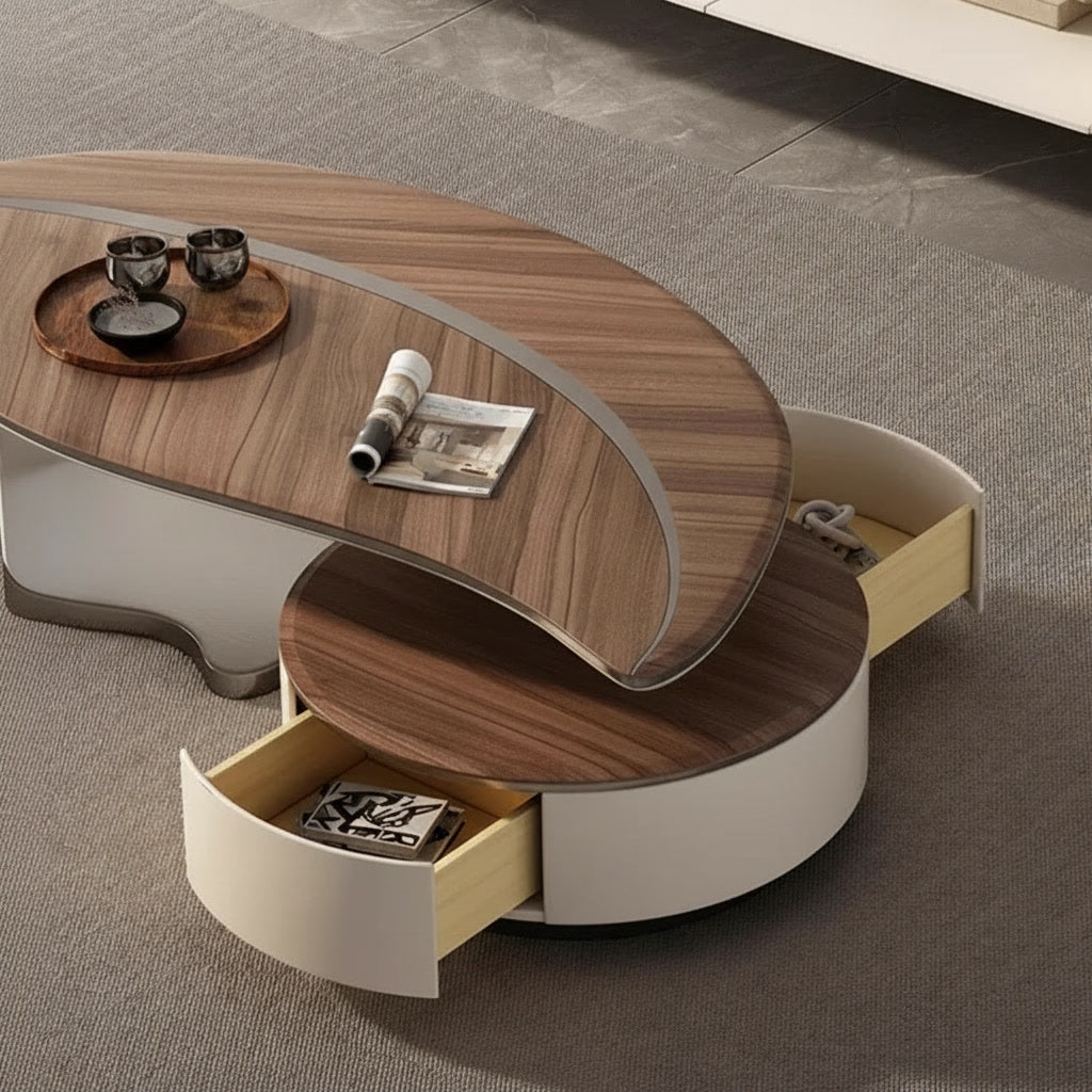 Luxury Leaf Shaped Coffee Table & TV Stand Set for Your Living Room