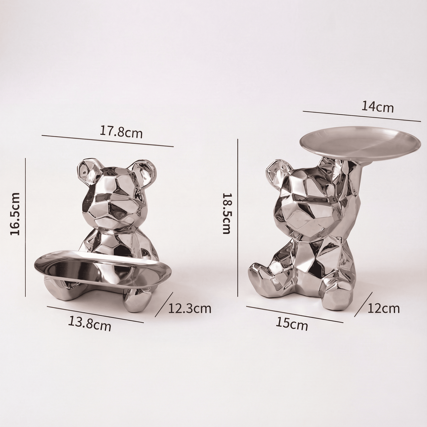 Geometric Bear Tray Statue with Smart Storage Perfect for Living Rooms & Any Space