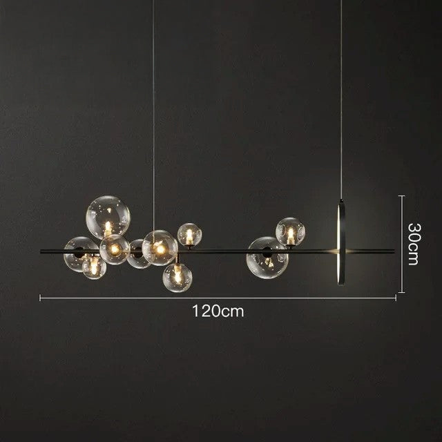 Luxury Nordic Ring Chandelier Glass Ball LED Pendant Light for Kitchen & Living Room Decor