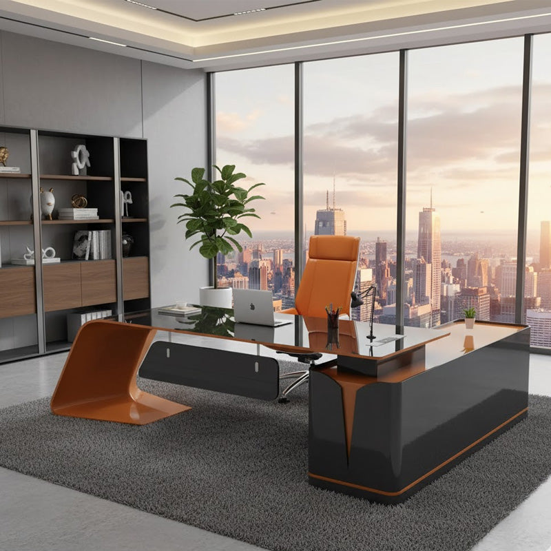 Premium Light Luxury Office Desk Spacious L-Shaped Executive Table for Home & Corporate Offices
