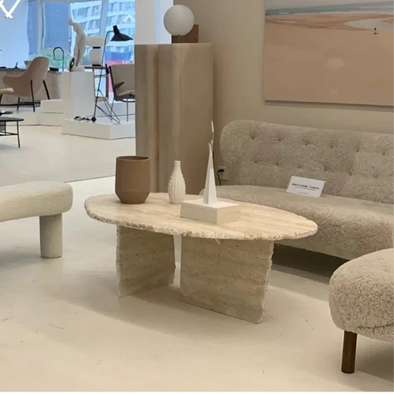 Luxury Coffee Table with Marble Base for Living Room