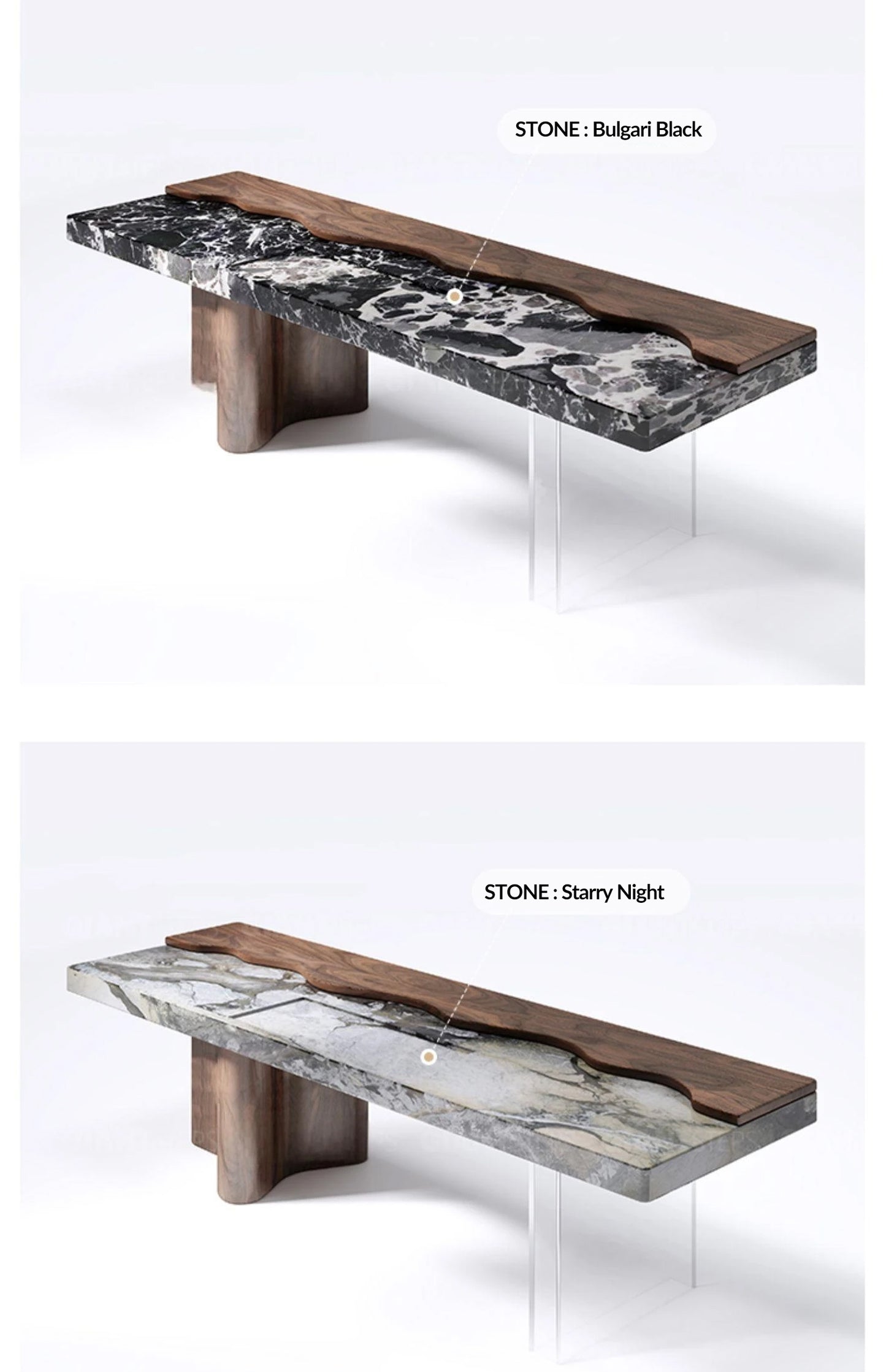 Handcrafted Floating Tea Table with Natural Stone Texture Perfect For Modern Design