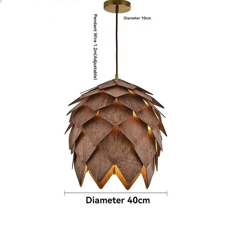Wooden Pine Cone Chandelier Famous Art Light for Luxury Cafés & Dining Spaces