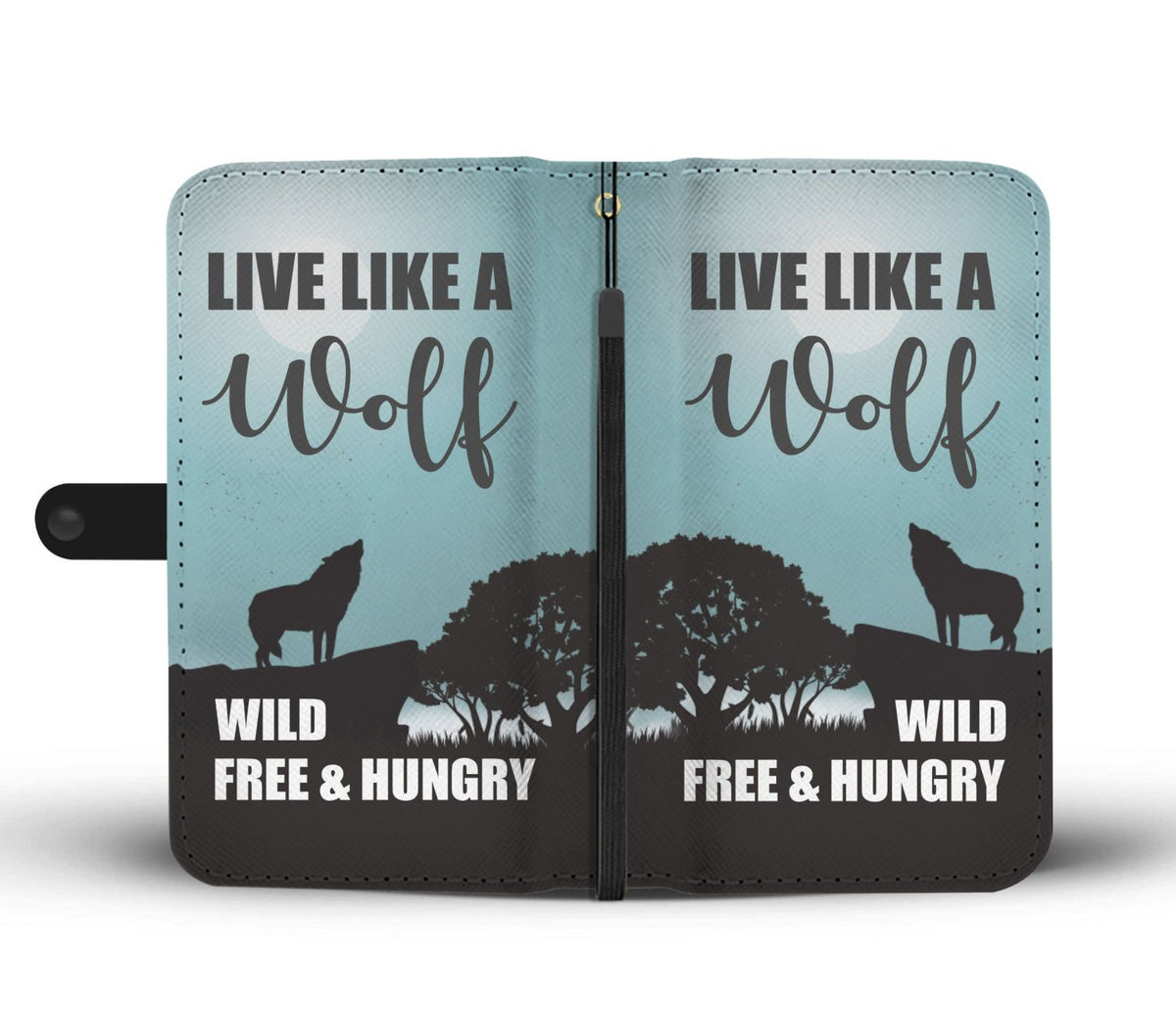 Live Like a Wolf Phone Wallet Case - Perfenq